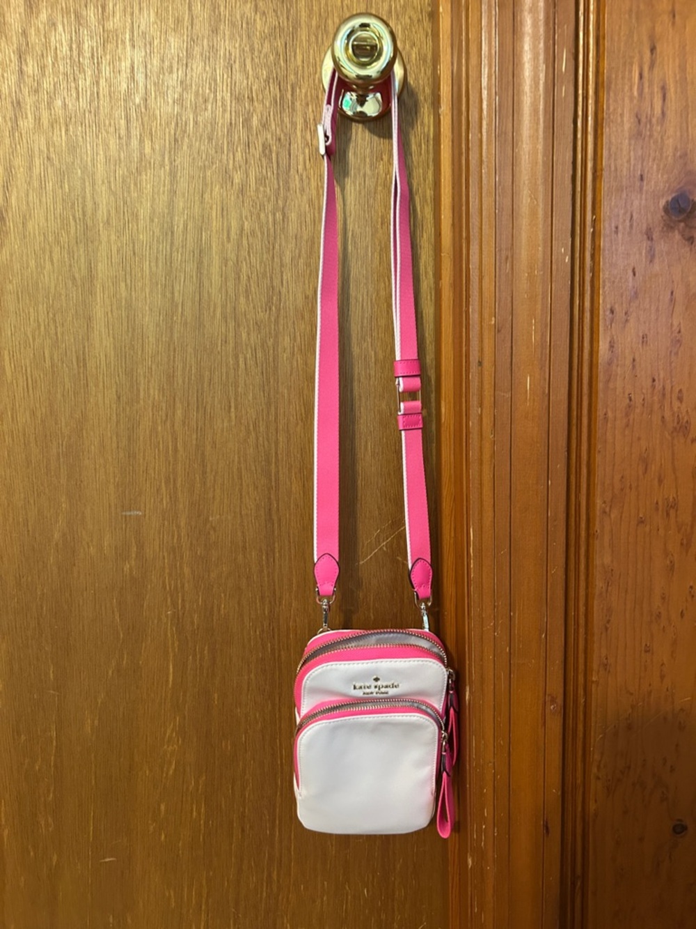 kate spade Cream and Hot Pink Crossbody Phone Pouch - Picture 2 of 6